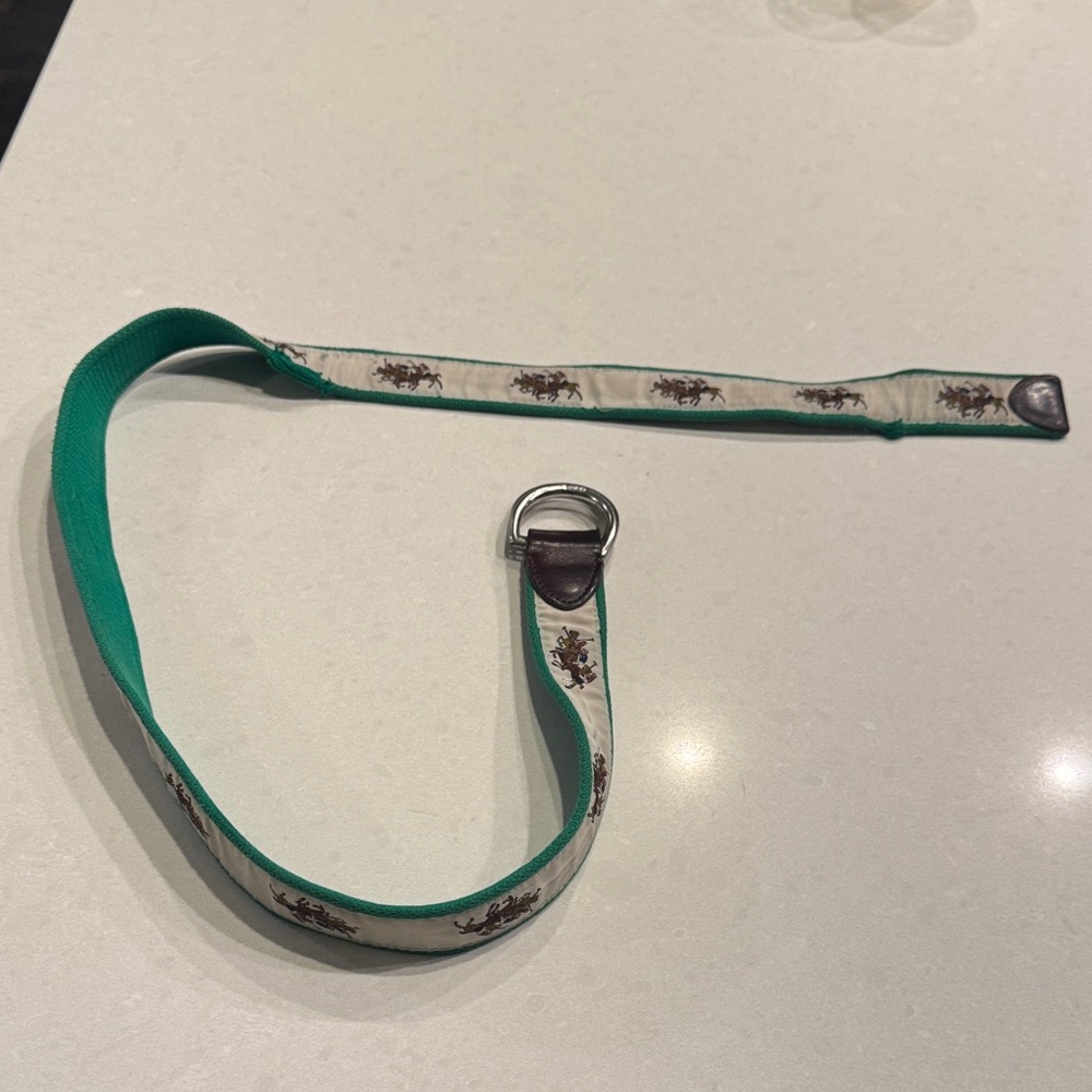 Polo by Ralph Lauren Equestrian Green and Cream Belt